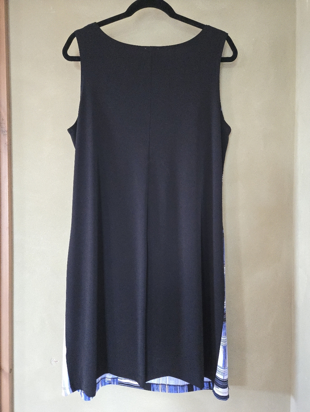 Chico's | Blue and Black Floral Stripe Midi Dress, Size 2 (Equivalent To Large) - Picture 3 of 7